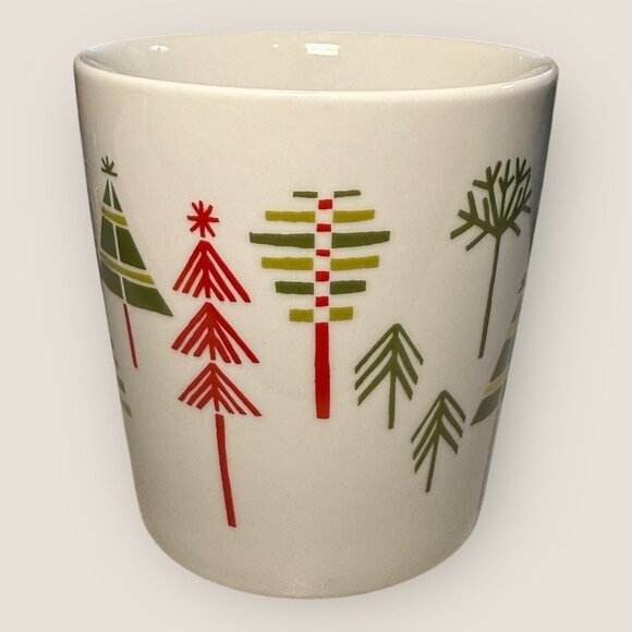 Crate & Barrel Julia Rothman Holiday Trees Ceramic Coffee Tea Cocoa Mug - Picture 2 of 6